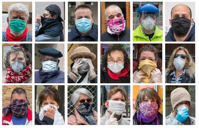 Pañuelos, bufandas, mascarillas de pintor, de tela, de papel y de toallitas humedas hechas con la ayuda de tutoriales de internet; la ciudadanía española que tiene que salir de casa se las ingenia como puede ante la escasez de mascarillas homologadas para evitar el contagio de COVID-19.