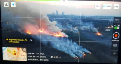Incendio en Parque Guasu Metropolitano.