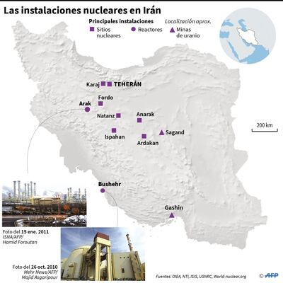 Las instalaciones nucleares en Irán