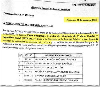 Este documento de Asesoría Jurídica del 31 de marzo es uno de los que confirman las contrataciones en plena pandemia.