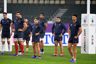 Francia se prepara para jugar ante Gales en el Mundial de Rugby.