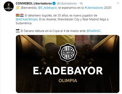 Copa Libertadores, Emmanuel Adebayor.