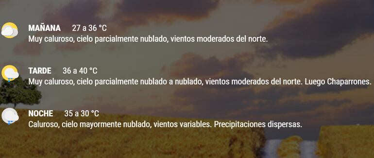 Variaciones de temperatura previstas para este sábado.