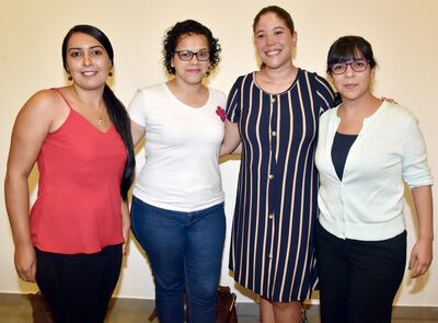 Belén Ruiz, María José Tejera, Desirée Esquivel y  Tannya Mongelós.