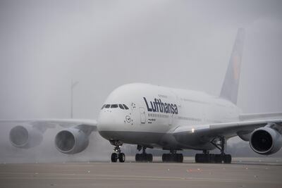 Munich (Germany).- (FILE) - An Airbus A380 named 'Munich' of Lufthansa arrives at Munich Airport, Bavaria, Germany, 17 March 2018 (reissued 29 January 2020) Germany's biggest airline Lufthansa on 29 January 2020 said it would cancel all flights from and to China due to the ongoing coronavirus crisis. (Alemania) EFE/EPA/LUKAS BARTH *** Local Caption *** 54204279