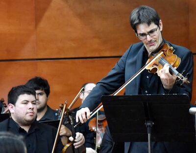 El violinista suizo Marc Tairraz fue solista en el concierto aniversario de la OSN, que se llevó a cabo el pasado lunes 19 de agosto, en su salón auditorio.