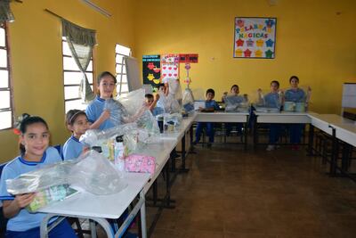 Alumnos de la escuela 174 de San Juan Nepomuceno.