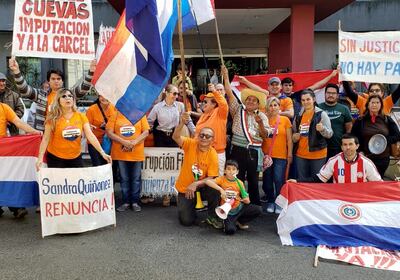 Los ciudadanos autoconvocados exigen la renuncia de la fiscala general del Estado, Sandra Quiñónez, por inacción.