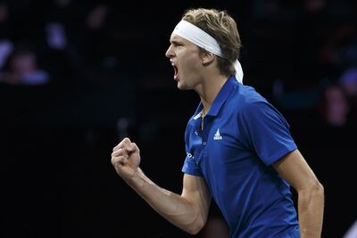 Zverev celebrando uno de los puntos en su victoria ante