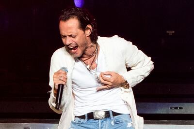 El cantante estadounidense de origen puertorriqueño Marc Anthony realizaba este jueves un concierto en Nueva York (EE.UU.).
