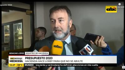 Benigno López, Ministro de Hacienda.