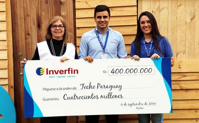 La organización Techo recibió una importante donación de la empresa Inverfin, para ayudar a familias menos favorecidas.