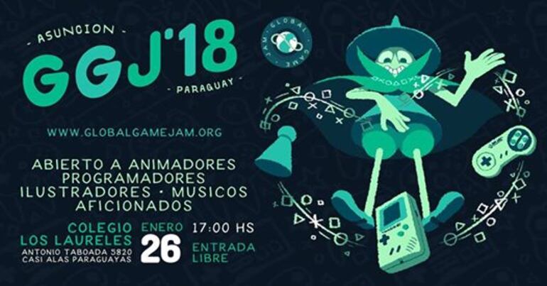 Invitación para el Global Game Jam 18. Gentileza.