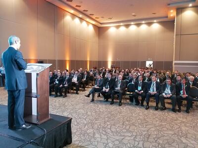 Momento de la apertura de la reunión de la Confederación Masónica Interamericana en el Paseo La Galería.