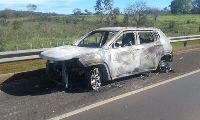 Un segundo vehículo  fue incendiado sobre la  ruta III "General Aquino"
