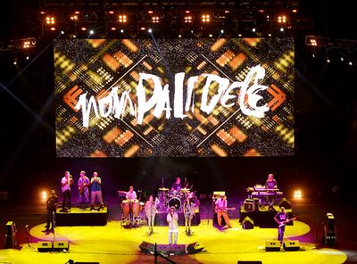 La banda Nonpalidece en el anfiteatro “José Asunción Flores”, cuando reabrió el citado lugar.