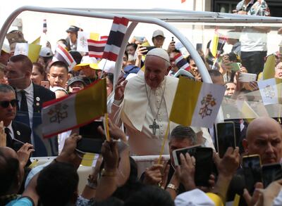 Papa Francisco hoy, en Bangkok.