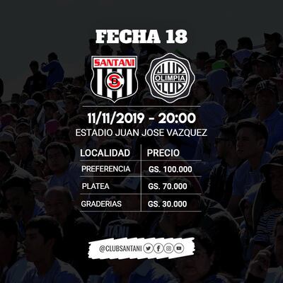 Precios de entradas para Santaní - Olimpia.