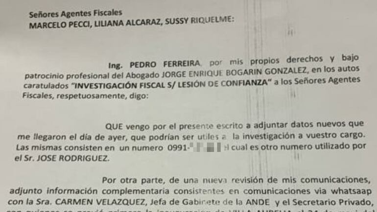 “Joselo” Rodríguez tiene otro celular, según Ferreira