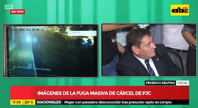 Captura de pantalla de ABC TV del momento de la conferencia de prensa en Fiscalía.