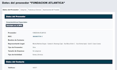 En la DNCP figura como representante de la ONG Mariela Martínez, cuñada de José Correa Garayo.