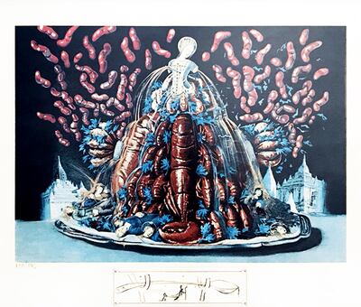 Una de las imágenes que compone la serie “Las cenas de Gala”, de Salvador Dalí.