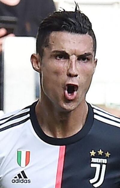 Cristiano Ronaldo (34 años) festeja su gol para Juventus.