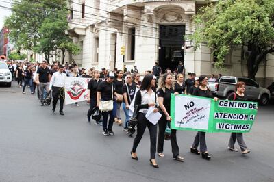 Una de las marchas de funcionarios del Ministerio Público, rumbo al Parlamento donde se estudia el Presupuesto 2020.