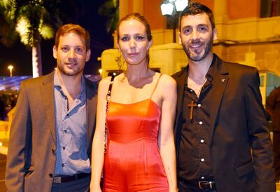 Juan Pablo Renzi, Gabriela Batistuta y Bruno Renzi.