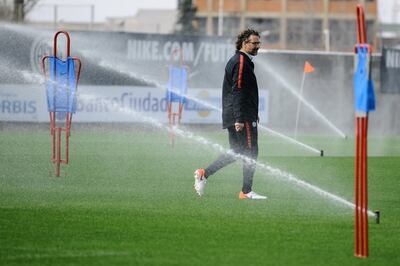 Juan Antonio Pizzi durante el entrenamiento de San Lorenzo de Almagro.