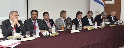 Los miembros del Consejo de la Magistratura, actualmente presidido por Roberto González, en la evaluación de la semana pasada.