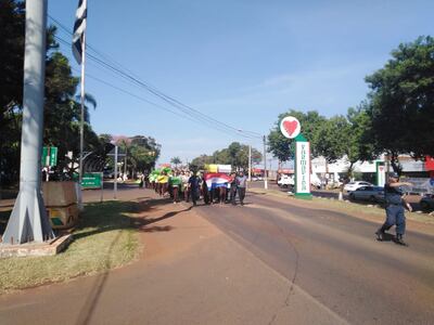 La marcha se realizó en la zona céntrica de Santa Rita.