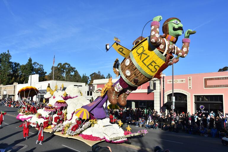 La Carroza Trader Joes en el desfile realizado en Pasadena, California.