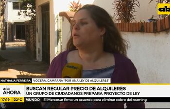 Nathalia Ferreira, vocera de la campaña "Por una Ley de Alquileres"