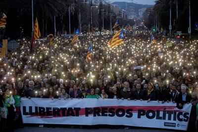 En la imagen una de las protestas convocadas exigiendo libertad de los líderes separatistas. Dos años después del referéndum, Cataluña se prepara para nuevas protestas.
