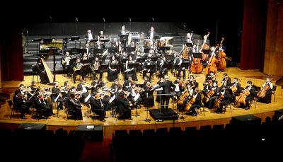 La Orquesta Sinfónica Nacional, bajo la dirección de Juan Carlos Dos Santos.