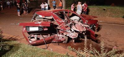 En estas condiciones quedó el vehículo en que iba el menor de edad.