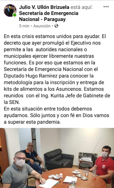 Julio Ullón (izq.), Miguel Kurita y Hugo Ramírez (der.), en una reunión en la sede de la SEN.