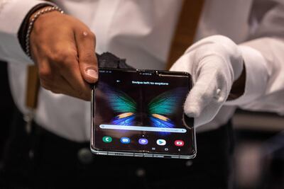 El Galaxy Fold, elprimer terminal de Samsung con la pantalla plegable Infinity Flex, de 7,3 pulgadas.