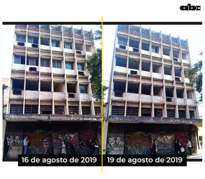 Cada noche, los ladrones de ventanas regresan y se llevan lo que pueden. Los vecinos temen que el local se convierta después en una guarida de drogadictos y delincuentes.