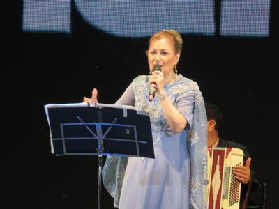 Ramona Galarza durante su presentación en la Fiesta Nacional del Chamamé, en Corrientes, en el año 2015.