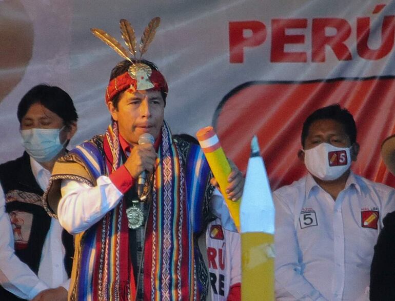 El candidato izquiedista peruano Pedro Castillo.