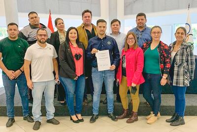 Miembros de la Comisión Directiva de la Confederación Paraguaya de Handball.