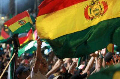 Manifestantes opositores bolivianos durante una protesta en Santa Cruz, la semana pasada.