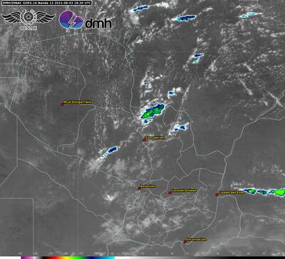 Alerta meteorológica para Amambay y Concepción. Foto: Dirección de Meteorología e Hidrología