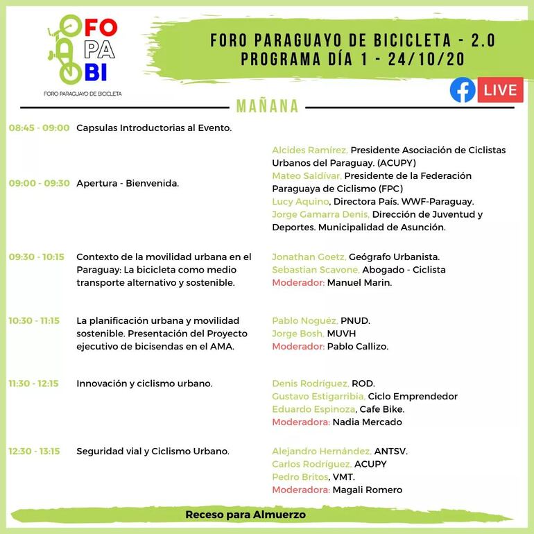 Programa de actividad para fanáticos del ciclismo.