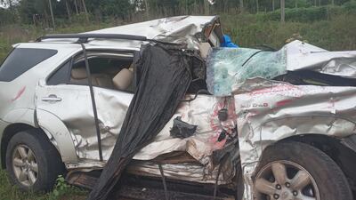 Así quedó la camioneta en la que iba el ahora fallecido. (gentileza).