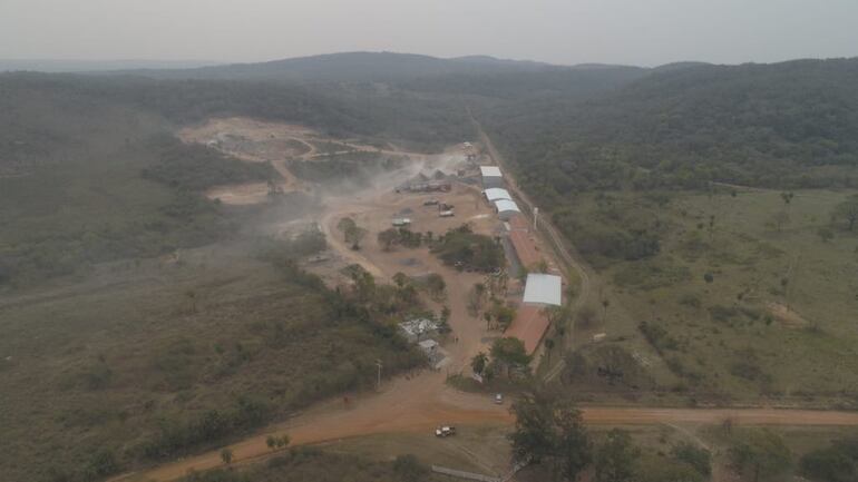 Vista del campamento de la empresa.