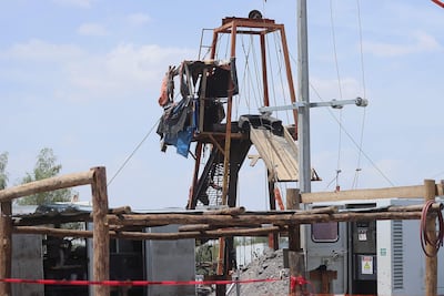 Fotografía de la zona donde se trabaja en el rescate de 10 mineros atrapados en el municipio de Sabinas, en Coahuila, México.