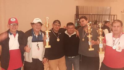 Equipo de San Lorenzo Center Truco Club (SLCTC), integrado por Constantino Chaparro (capitán), Diego Chaparro y Yimmi Acuña.